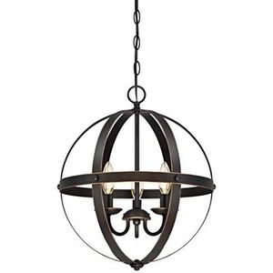 Westinghouse Lighting 6341840 63418 Stella Mira binnenkandelaar met drie lampen, geolied brons afwerking met reflecties, kunststof