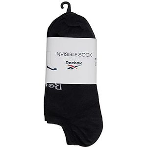 Reebok Cl Fo Invisible Sock 3p uniseks sokken voor volwassenen, zwart.