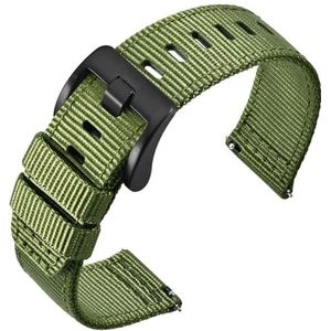 ANNEFIT Nylon horlogeband met snelontgrendeling, militaire horlogebandjes voor heren, 18 mm, 20 mm, 22 mm, Nylon, Geen edelsteen