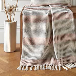 Appletree Loft Reva Sprei, 100% gerecycled katoen, 130 x 180 cm, paprika