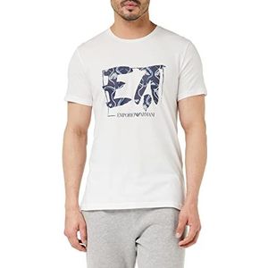 Emporio Armani Heren ronde hals T-shirt met grafische patronen print wit Ea L, Witte Ea druk