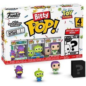 Funko Bitty Pop! Toy Story - Zurg 4PK - Zurg, Alien, Buzz Lightyear en een mysterie minifiguur in verrassing - 2,2 cm verzamelbaar - inclusief stapelbaar rek - cadeau-idee voor fans