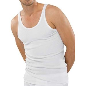 Schiesser Origineel dubbel geribbeld bodyshirt voor heren, Wit - Wit (100)