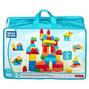 Mega Bloks CNM43 Bouwstenen Tas Bouwstenen, 150 stenen, speelgoed voor baby's en kinderen van 1 tot 5 jaar