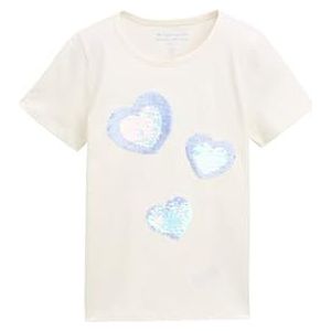 TOM TAILOR T-shirt pour fille, 12906 – Wool White., 116-122