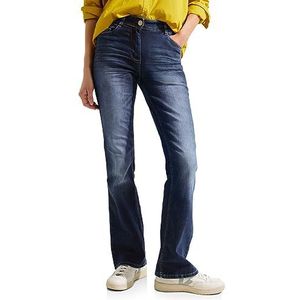 Cecil B376770 Bootcut dames jeans, Mid Blue Used Wash