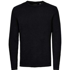 Only & Sons Onsdan structuur Crew Neck Noos Herentrui, Zwart
