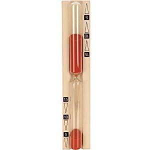 eliga Sablier sable rouge avec échelle des minutes imprimée en noir.