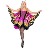 Widmann - Kostuum met vlinder, jurk met tutu-vleugels en antenne voor dames, dier, opvouwbaar, carnaval, themafeest