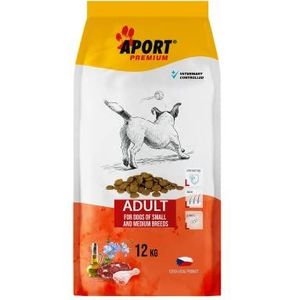 Aport Premium, Voor kleine of middelgrote rassen, goed recept voor de gezondheid van gewrichten en huid, met varkensvlees en gevogelte, voor volwassenen, 12 kg