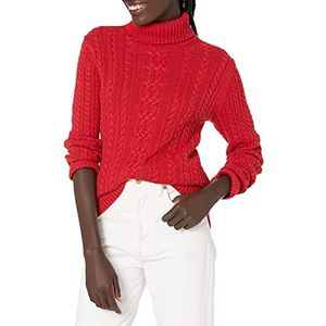 Amazon Essentials Visserstrui met rolkraag voor dames, standaard (verkrijgbaar in grote maten), rood, maat TP