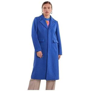 YAS YAS Lima Ls Wool Mix Coat S. Noos Damesjas, Vederblauw.