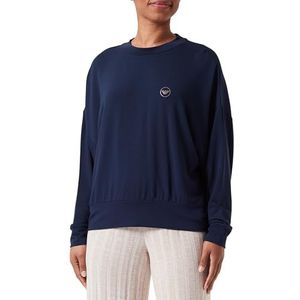 Emporio Armani Studs Micromodal Loungewear Sweatshirt T-Shirt Femme, Marine, S-M