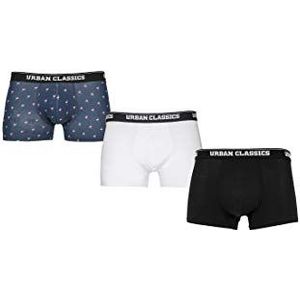 Urban Classics Set van 3 boxershorts voor heren in vele kleuren, maten S tot 5XL, Flamingo Aop + wit + zwart