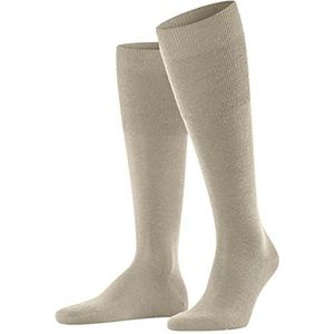 FALKE Airport M KH wol katoen effen 1 paar lange herensokken (1 stuk), Beige (Beige Melange 4043)