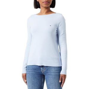 Tommy Hilfiger Co Jersey Stitch Bateau-nk Trui voor dames, Blauw (Breezy Blue)