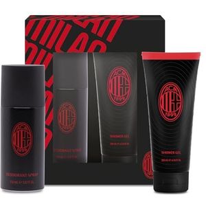 DIAMOND INTERNATIONAL MILAN Geschenkset voor heren, deodorant 150 ml + douche 200 ml + officiële AC Milan ballon