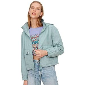 Trendyol Mint Hooded Water Repellent Coats jas, extra klein