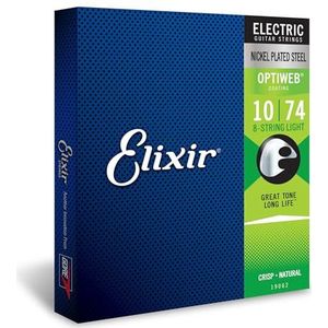 Elixir 19062 snaren voor elektrische gitaar 8-snaren met OPTIWEB® Light coating (.010-.074)