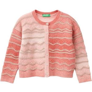 United Colors of Benetton Maglia Coreana M/L 18bxg500l Cardigan voor meisjes, Aubergine