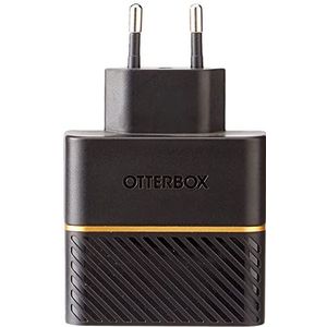 OtterBox EU 2-poorts wandoplader, 30 W, USB-C PD 18 W + USB-A 12 W, snellader voor smartphone en tablet, valgetest, robuust, ultra duurzaam, zwart, levering zonder verpakking