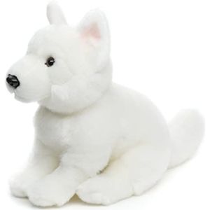 Uni-Toys - Witte Zwitserse herderpuppy zittend (zonder riem) - 26 cm (hoogte) - pluche hond, Zwitserse witte herder - knuffeldier