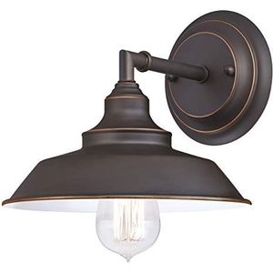 Westinghouse 63435 Iron Hill wandlamp, 1 lichtpunt, bronskleurig geolied met reflecties