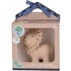 Tikiri - Rassel van natuurlijk rubber in leeuwenvorm in geschenkdoos, badspeelgoed voor baby's en kinderen vanaf 0 maanden, 8596012, 1 stuk (1 stuk)