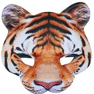 Bristol Novelty PM168 tijgermasker van EVA, voor mannen, vrouwen, meerkleurig, Eén maat