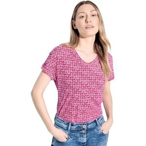 Cecil B321294 T-shirt met print voor dames, Roze sorbet