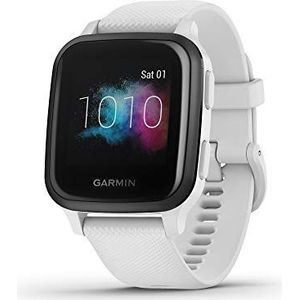 Garmin Venu Sq- Smartwatch voor gezondheidszorg, geïntegreerde GPS, multisport, pols, muziekopslag, Garmin Pay, lange looptijd, wit/Slate, wijzerplaat 40 mm, exclusief Amazon