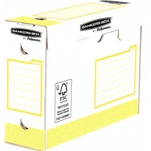 Bankers Box - 4474202 archiefdoos Heavy Duty A4+ 100 mm – geel, verpakking met 20 stuks, 9,5 x 24,4 x 33 cm