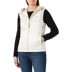 Tommy Hilfiger Knit Mix LW Padded Vest voor dames, Weathered White, maat XL, wit