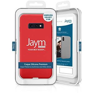 Jaym Premium beschermhoes gemaakt van siliconen en microvezel voor Samsung S10E, rood