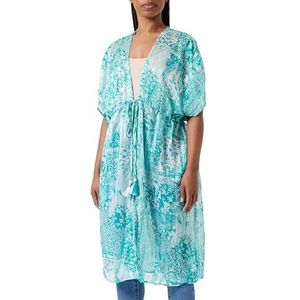 aleva Kimono pour femme, Vert/blanc, XL