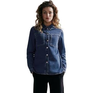 Cecil Surt-shirt en jean pour femme, Mid Blue Wash., L