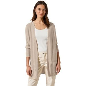 CECIL Fijn gebreid open vest, gemengd woestijnbeige, XL, Beige woestijn gemengd, XL