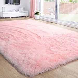 Pluche tapijt langpolig meisjeskamer - pluche dier langpolig tapijten voor woonkamer kinderkamer slaapzaal roze tapijten schattige babykamer decoratie - 1,2 x 1,8 m
