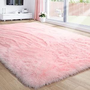Pluche tapijt langpolig meisjeskamer - pluche dier langpolig tapijten voor woonkamer kinderkamer slaapzaal roze tapijten schattige babykamer decoratie - 1,2 x 1,8 m