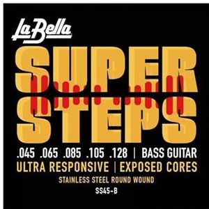 Labella SS45B Super Steps Serie snaren voor basgitaar 45/128 Extra Light, 5 stuks