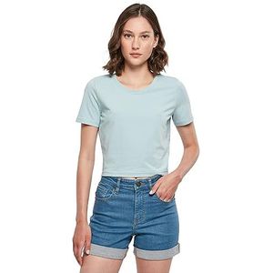 Build Your Brand Cropped T-shirt voor dames, Blauw (Oceanblue)