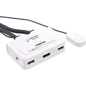 InLine 62612I KVM Switch 2-voudig HDMI USB met audio en geïntegreerde kabel