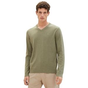 TOM TAILOR 1039811 heren sweater, 34139 - Bruin en groen gemengd