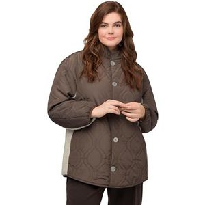 Ulla Popken Veste réversible pour femme avec fausse fourrure de mouton, vert mousse, 52-54/grande taille