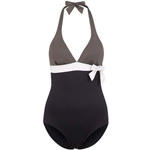 s.Oliver Lmh-221 eendelig badpak voor dames (1 stuk), Zwart/Veelkleurig