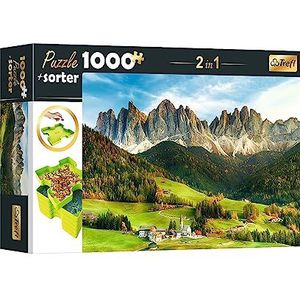 Trefl 10659 puzzel, 1000 stukjes, heren, 6 schalen, organizer, transport en opslag, creatief entertainment, voor volwassenen en kinderen vanaf 12 jaar, set 2-in-1, mooi landschap Dolomiet