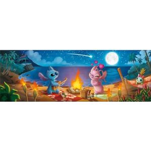 Clementoni - Puzzel voor volwassenen, 1000 stukjes, Panorama Disney Stitch Compact Box, gemaakt in Italië, 37061