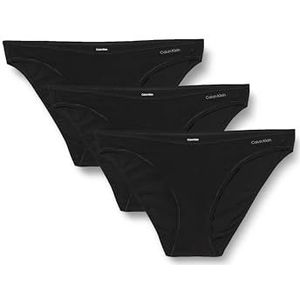 Calvin Klein Set van 3 bikini's (lage taille) bikinibroekjes voor dames, Zwart (zwart/zwart)