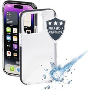 Hama Apple iPhone 14 Pro ""Protector"" hoes (transparante iPhone 14 Pro hoes van TPU stootvast en valbescherming, flexibele telefoonhoes voor mobiele telefoon) met zwarte rand