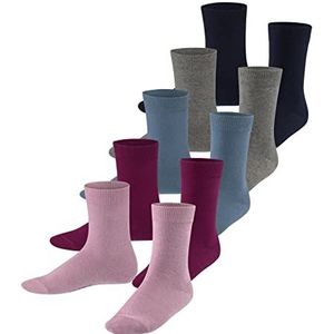 ESPRIT Solid Mix 5 stuks uniseks kindersokken biologisch katoen duurzaam blauw grijs zwart roze versterkt dun zonder patroon voor zomer of winter 5 paar, meerkleurig (assortiment 10)